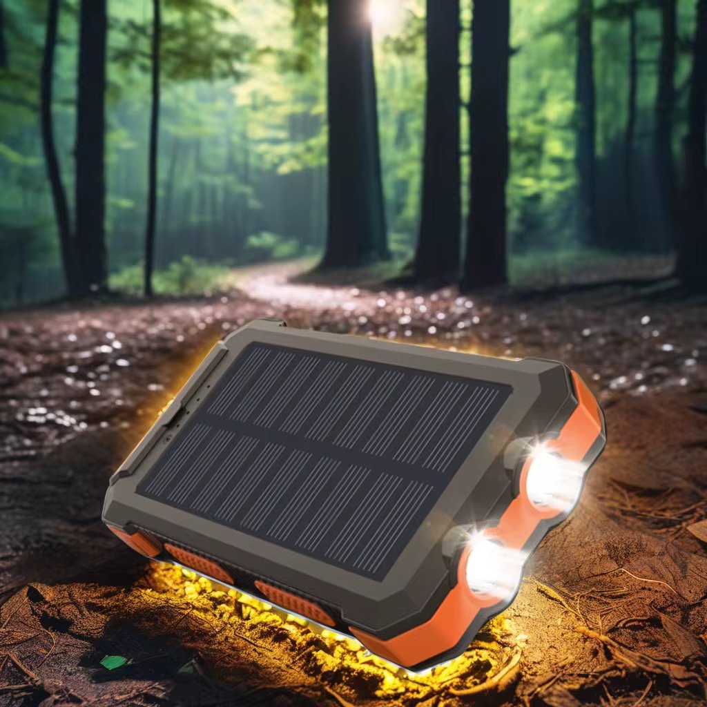 Solar power bank Dual USB 20000mAh Solar Power Bank with LED Display Waterproof Battery Charger Portable Mobile External Charging OEM 300G