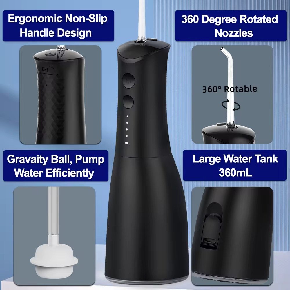 2025 New Product Cordless IPX7 360 Rated Nozzle Teeth Cleaning Pick Jet Electric Dental Irrigator Oral Portable Water Flosser