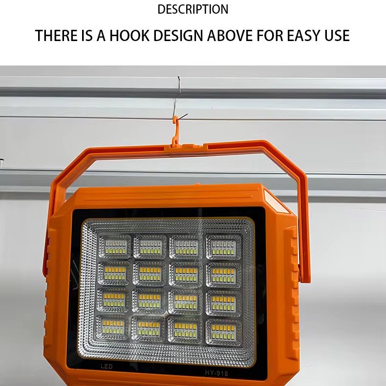 Solar lamp, Solar  Waterproof Outdoor Portable Emergency USB Charging LED Camping Lamp High Power Courtyard Lights Floor Stand Flood Light