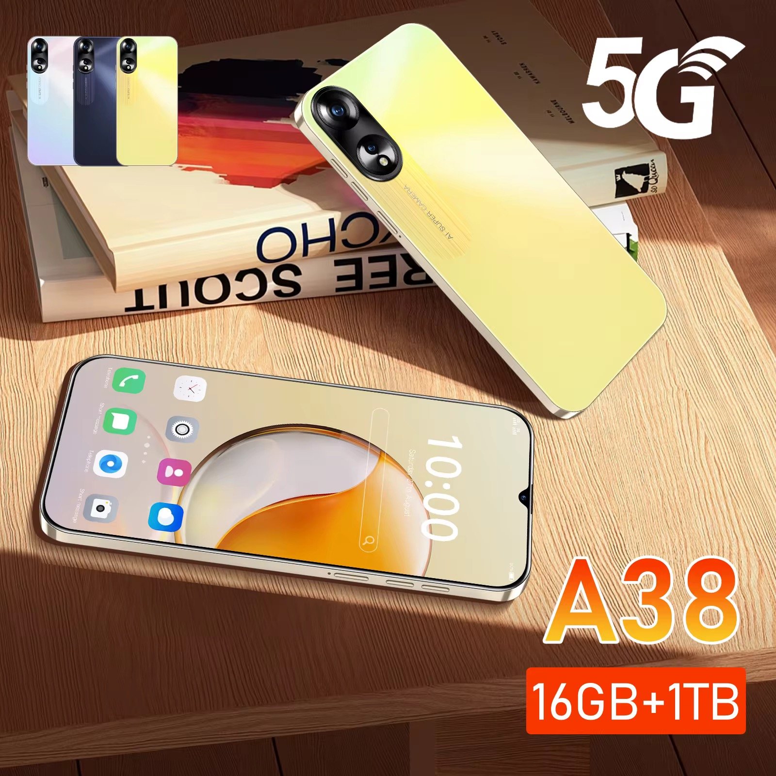 2024 Latest Models A38 16gb 1tb 6.8-inch Low Price Smartphone Android 13 Cheap Smart Phone Ready to Ship 5g Smartphone