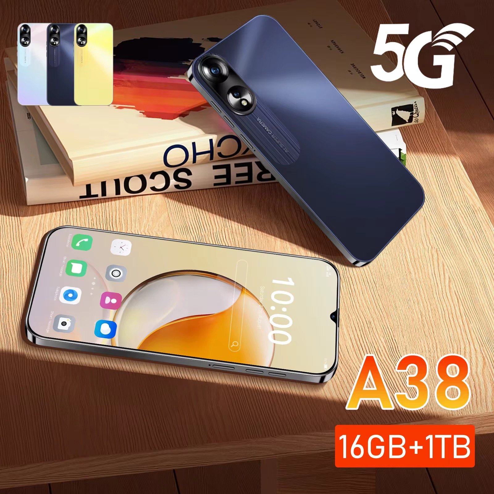 2024 Latest Models A38 16gb 1tb 6.8-inch Low Price Smartphone Android 13 Cheap Smart Phone Ready to Ship 5g Smartphone