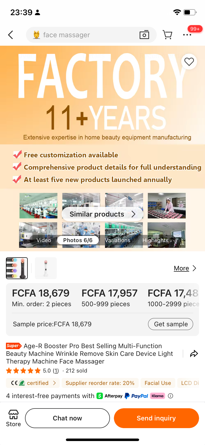 Age-R Booster Pro Best Selling Multi-Function Beauty Machine Wrinkle Remove Skin Care Device Light Therapy Machine Face Massager