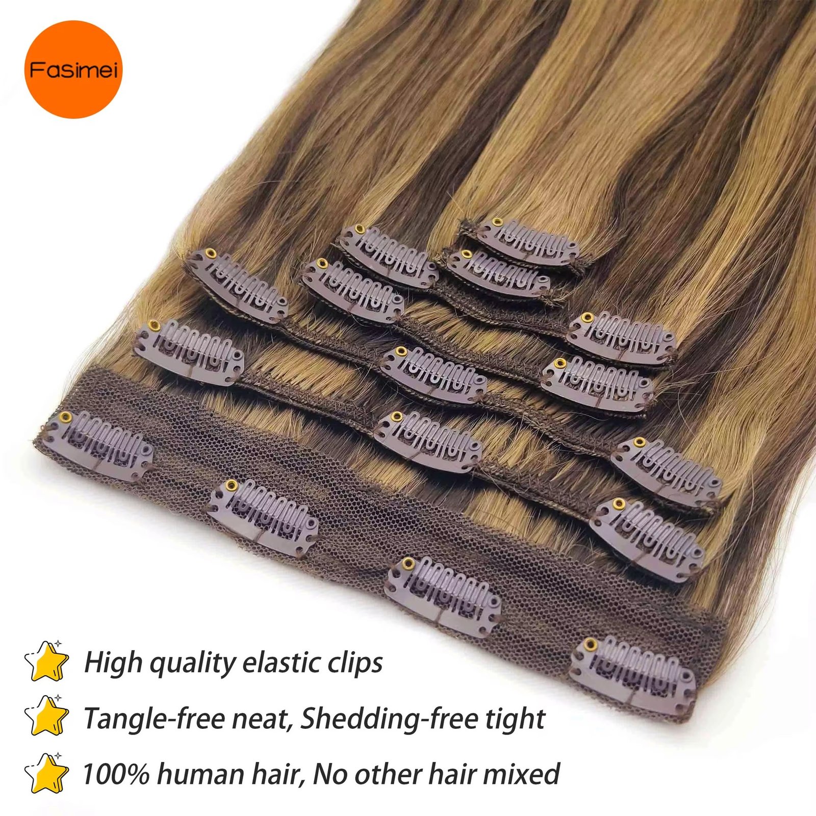 Wholesale Soft Straight Clip in Extensions Human Hair Brazilian Virgin Hair Piece Remy Clip in Hair Extension for White Woman