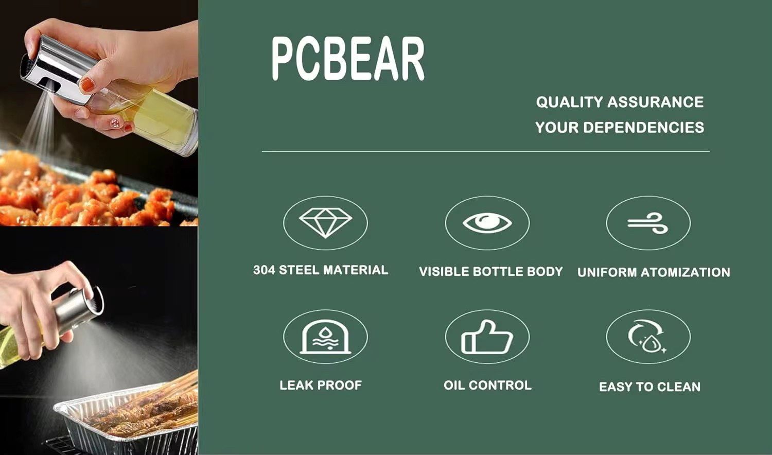 Wholesale 260ml Glass Kitchen Oil Sprayer Transparent Pressed Metal Oil Bottle With Hanging Feature Wholesale Oil Spray Bottle