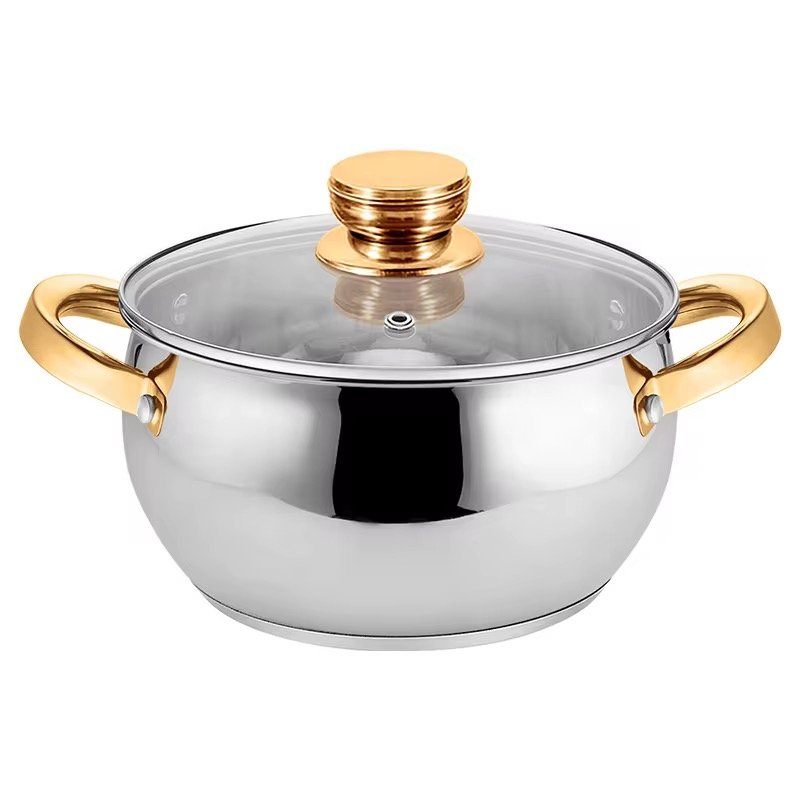 Wholesale 12-Piece Stainless Steel Cookware Set Food Grade Cooking Pots And Pans Set With Hollow Handles