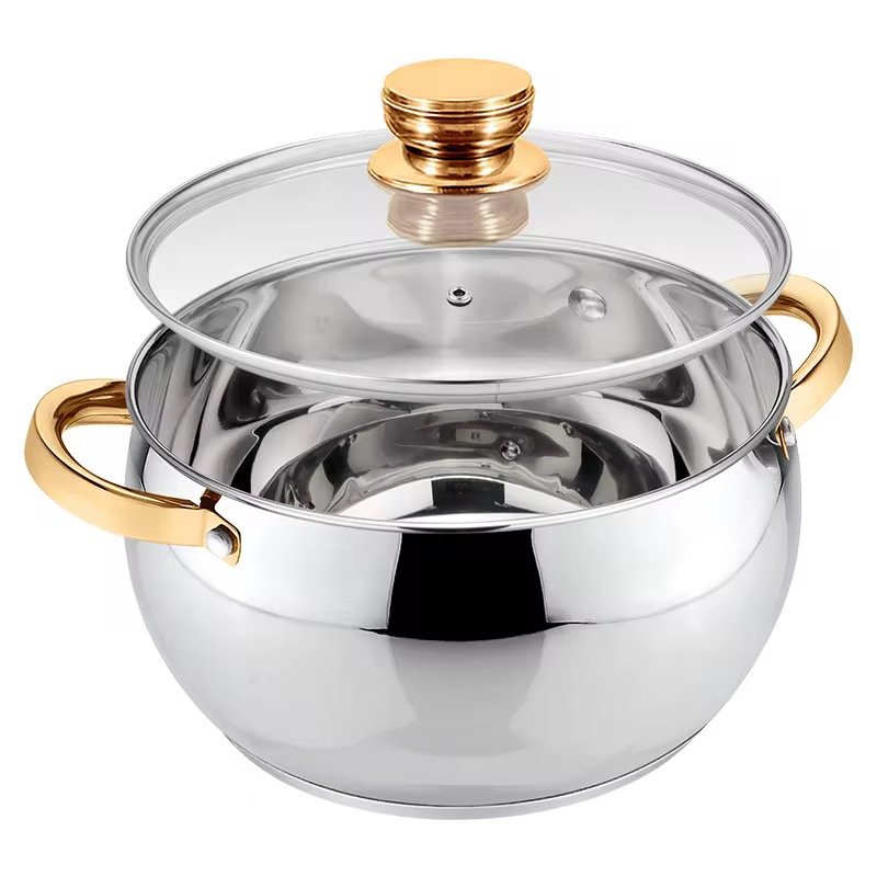 Wholesale 12-Piece Stainless Steel Cookware Set Food Grade Cooking Pots And Pans Set With Hollow Handles