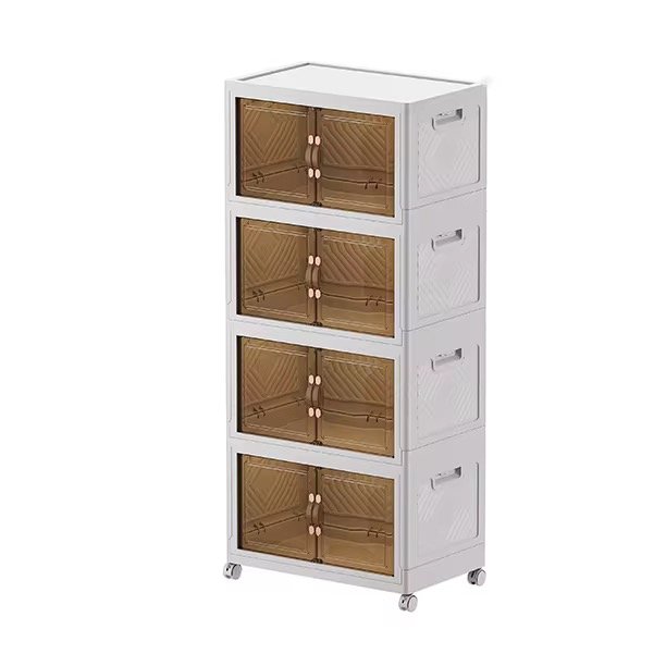 > Light Luxury And Practical 60cm Width Multifunctional Plastic Snack Storage Cabinet Storage Folding Cabinet