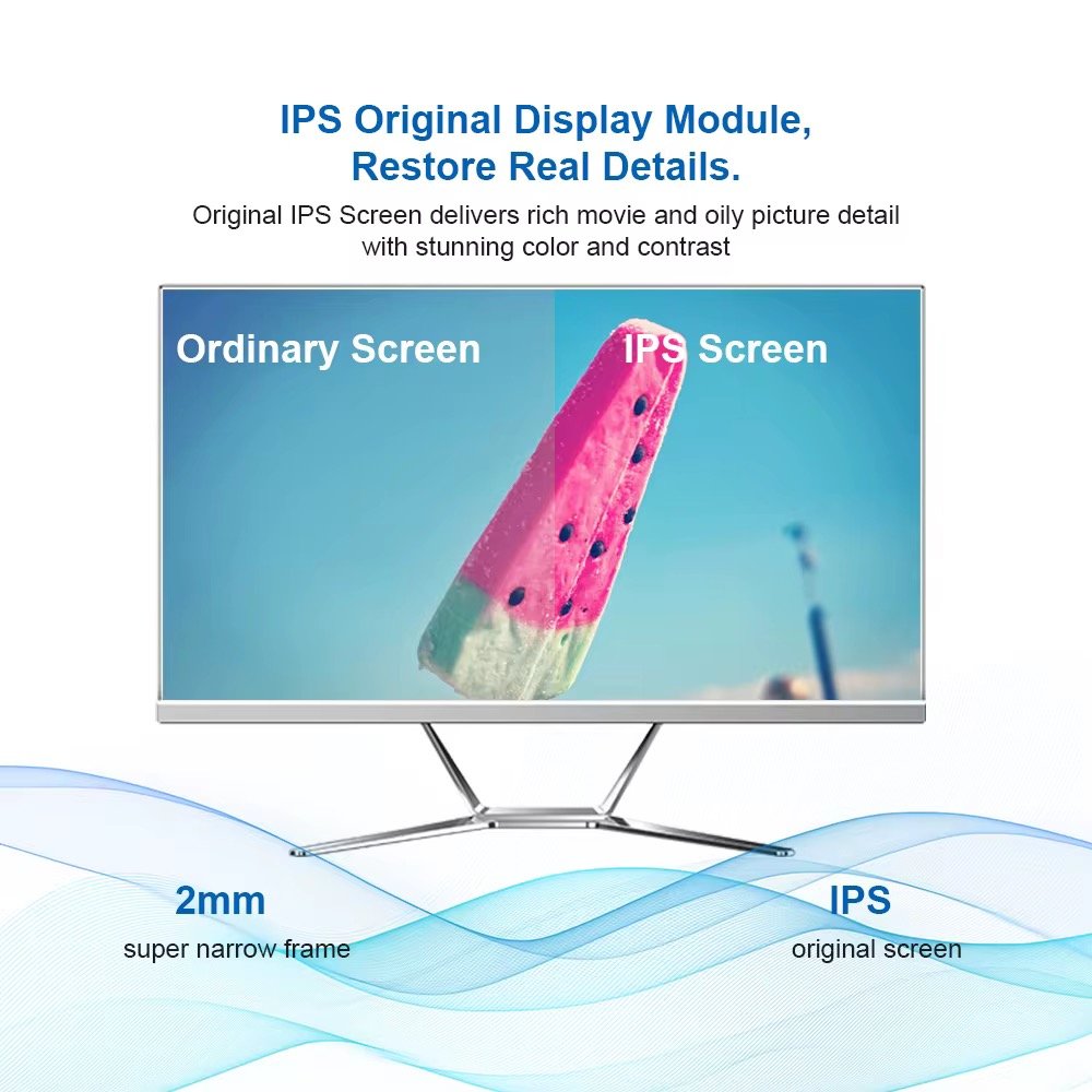 23.8" LED AIO PC Core 13 15 17 AlO Monoblock Business Gaming Barebone Computer All in One PC Desktop SSD Computers