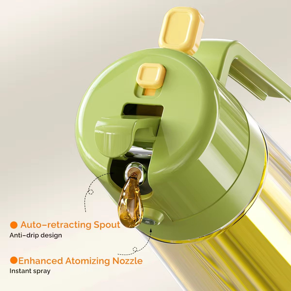 500ml 17oz Light-Blocking Glass Olive Oil Spray Bottle 2 In 1 Oil Sprayer Oil Dispenser For Kitchen Cooking Air Fryer Salad BBQ