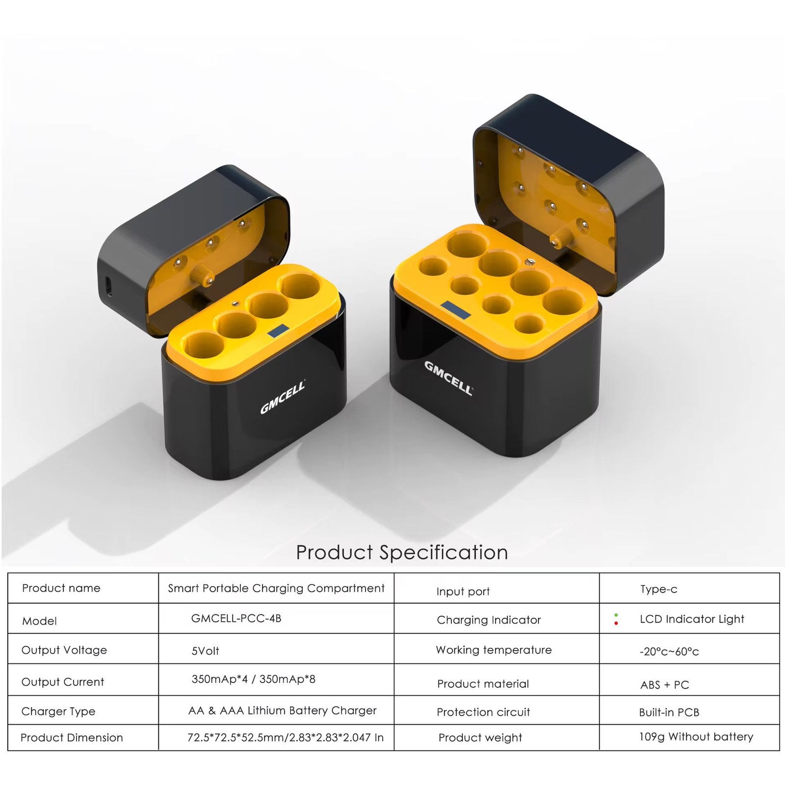 5V 3A 4 Pack AA AAA Lithium Battery Smart Charger For AA Rechargeable Lithium Battery Charging & Storage