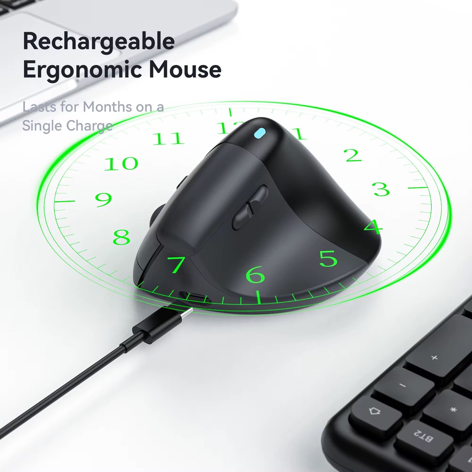 Wireless Lift Mouse USB Type C Rechargeable 2.4G Bluetooth Silent Mouse For Tablet Laptop PC Mice Ergonomic Vertical Mouse
