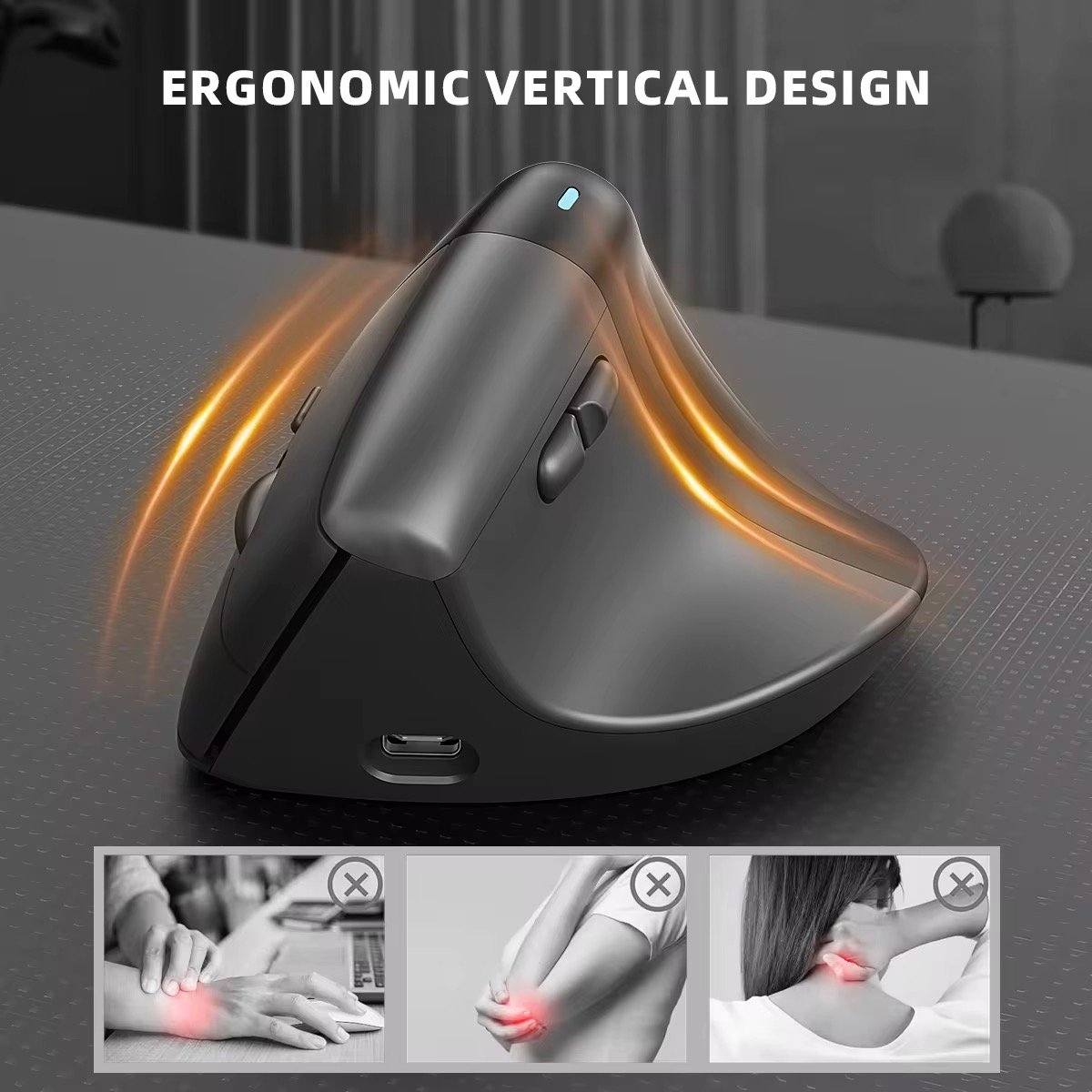 Wireless Lift Mouse USB Type C Rechargeable 2.4G Bluetooth Silent Mouse For Tablet Laptop PC Mice Ergonomic Vertical Mouse