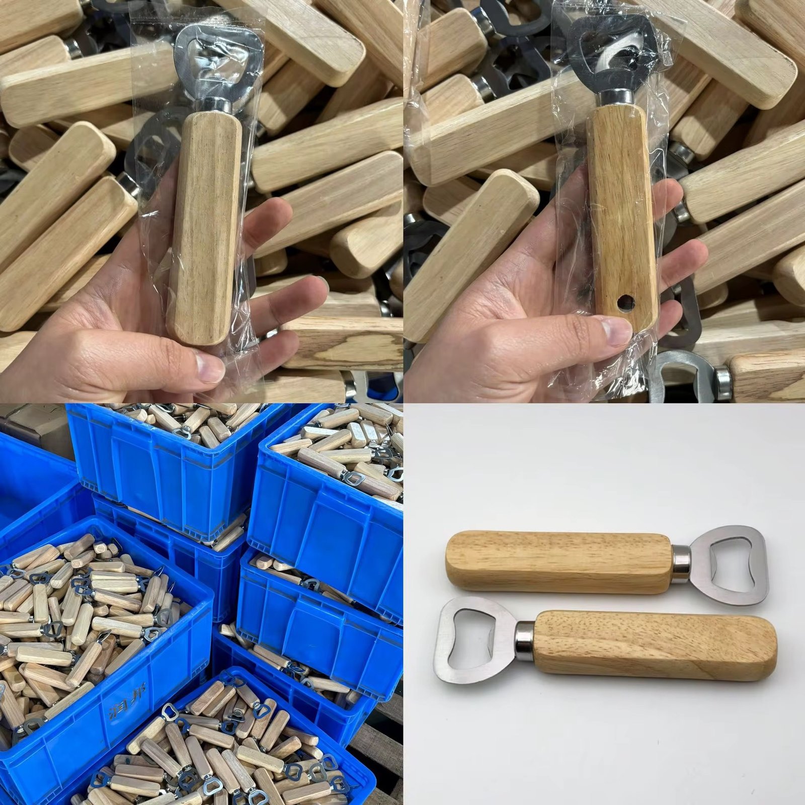 US Free Shipping Kitchen Gadget Wood Beer Opener Magnetic Round Engraved