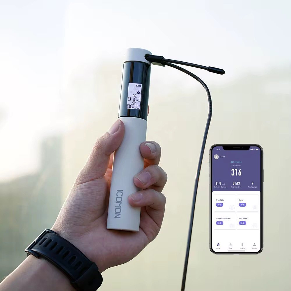 Adjustable Speed Fitness Training Skipping Weighted Smart Skip Jump Rope With Counter