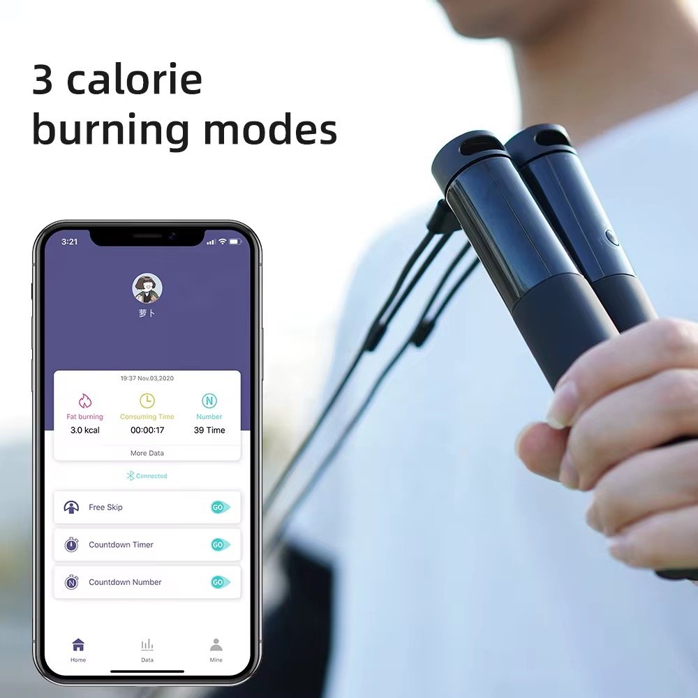 Adjustable Speed Fitness Training Skipping Weighted Smart Skip Jump Rope With Counter