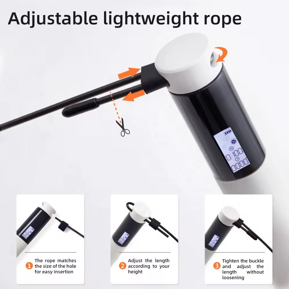 Adjustable Speed Fitness Training Skipping Weighted Smart Skip Jump Rope With Counter