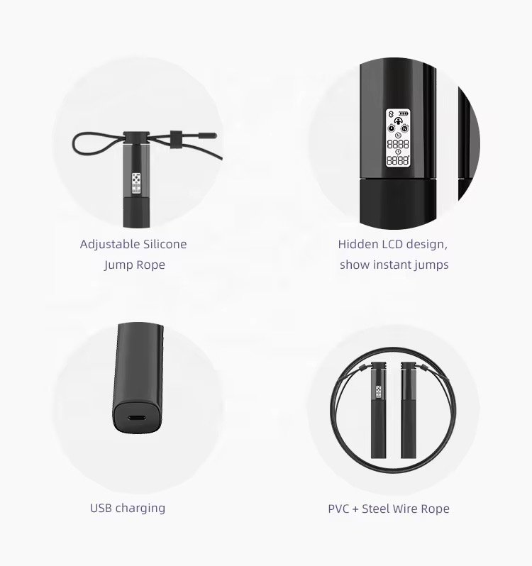 Adjustable Speed Fitness Training Skipping Weighted Smart Skip Jump Rope With Counter
