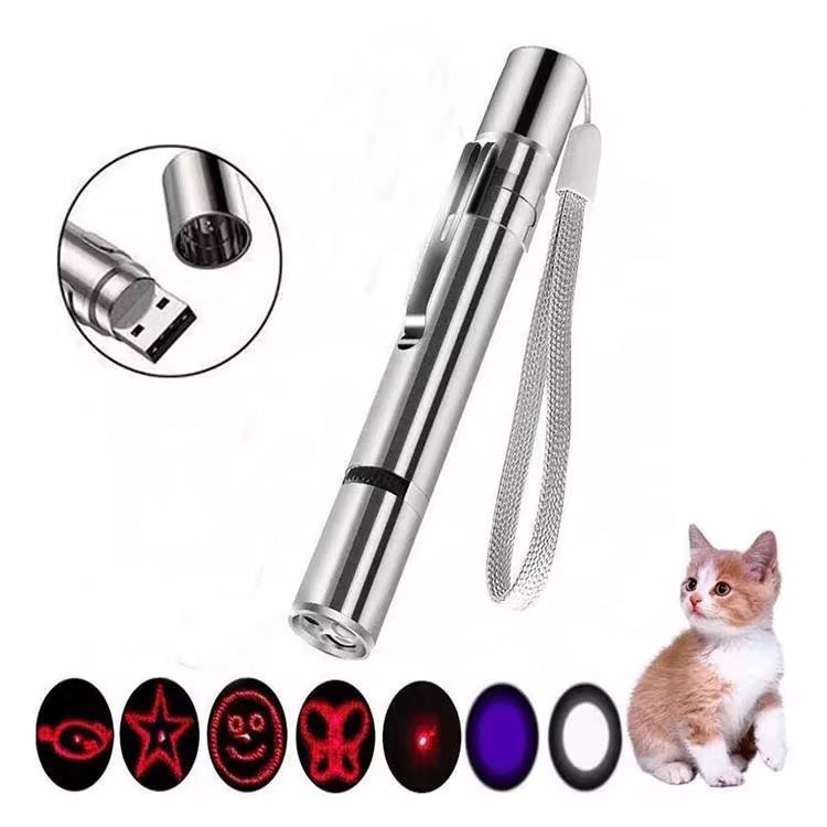 3 In 1 Multi-Angle USB Laser Cat Rechargeable Pet Catch Cat Laser Pointer Toys LED Laser Interactive Cat Training Toy