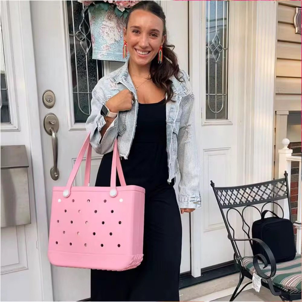 2024 New Product Hand Tote Simply Southern Eva Beach Bag EVA Beach Hand Bag High Quality Silicone Large Beach Bag