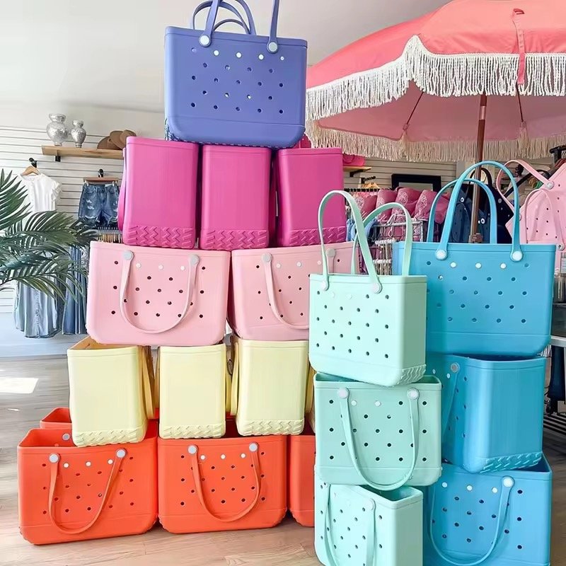 2024 New Product Hand Tote Simply Southern Eva Beach Bag EVA Beach Hand Bag High Quality Silicone Large Beach Bag