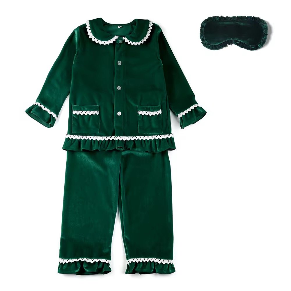 Wholesale Velvet Family Matching Pajama Set Family Matching Outfit Red Velvet Kids Luxury Pyjamas Set