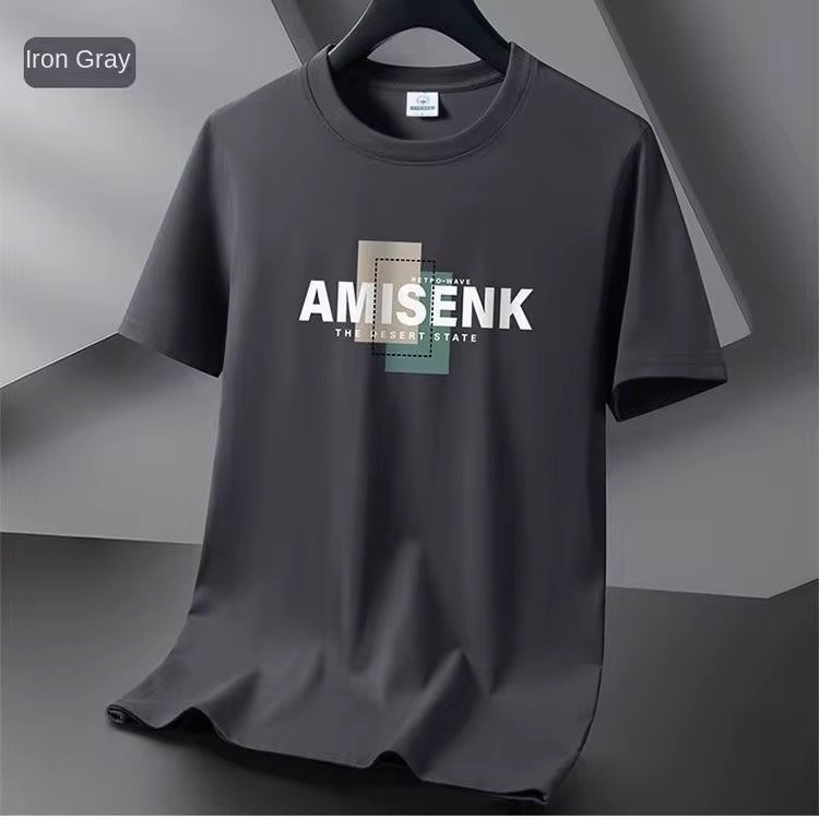 2025 New Men's Trendy Short-Sleeved 180 Grams T-Shirt Breathable Summer Base All-Match Casual Printed Plus Size Top Character