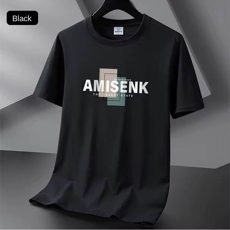 2025 New Men's Trendy Short-Sleeved 180 Grams T-Shirt Breathable Summer Base All-Match Casual Printed Plus Size Top Character