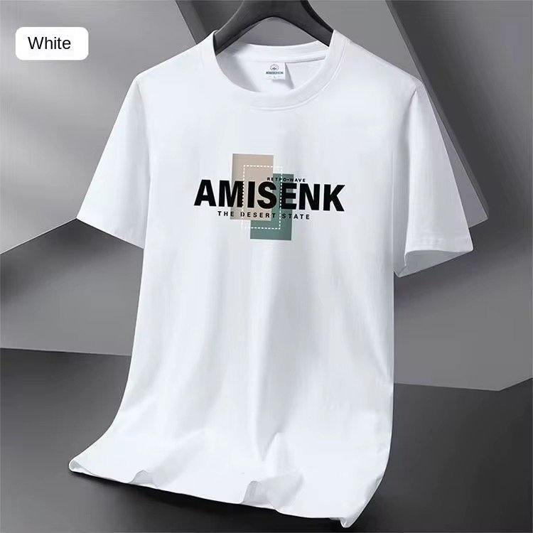 2025 New Men's Trendy Short-Sleeved 180 Grams T-Shirt Breathable Summer Base All-Match Casual Printed Plus Size Top Character