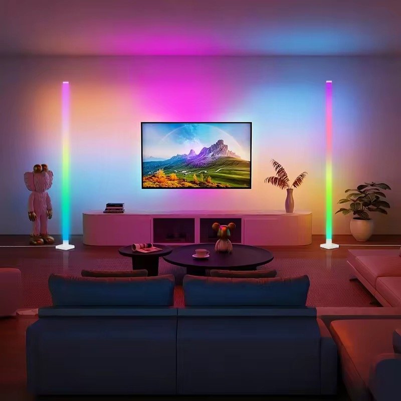 Smart Standing Light RGB Dimmable Modern Decorative Led Corner Lighting Home Office Living Room RGB Floor Lamps