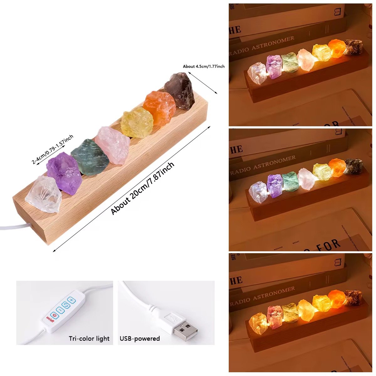Wholesale Natural Spiritual Healing Crystal Night Light Crystal Raw Stone Lamp Bedroom Sleep-inducing Decorations