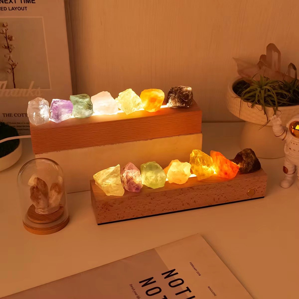 Wholesale Natural Spiritual Healing Crystal Night Light Crystal Raw Stone Lamp Bedroom Sleep-inducing Decorations