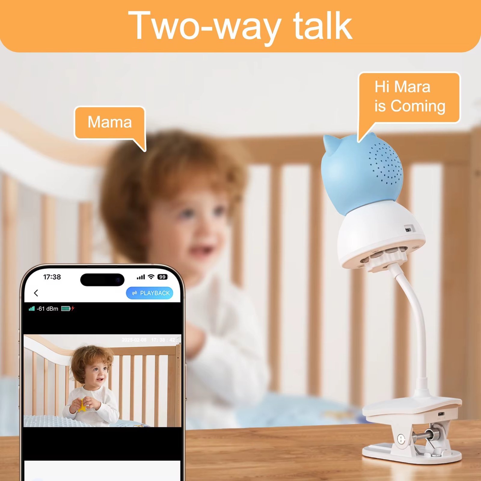 Xiaovv APP Connect Cry Detection Two-way Audio Virtual Fence Motion Detection Alarm Push Wifi Baby Camera