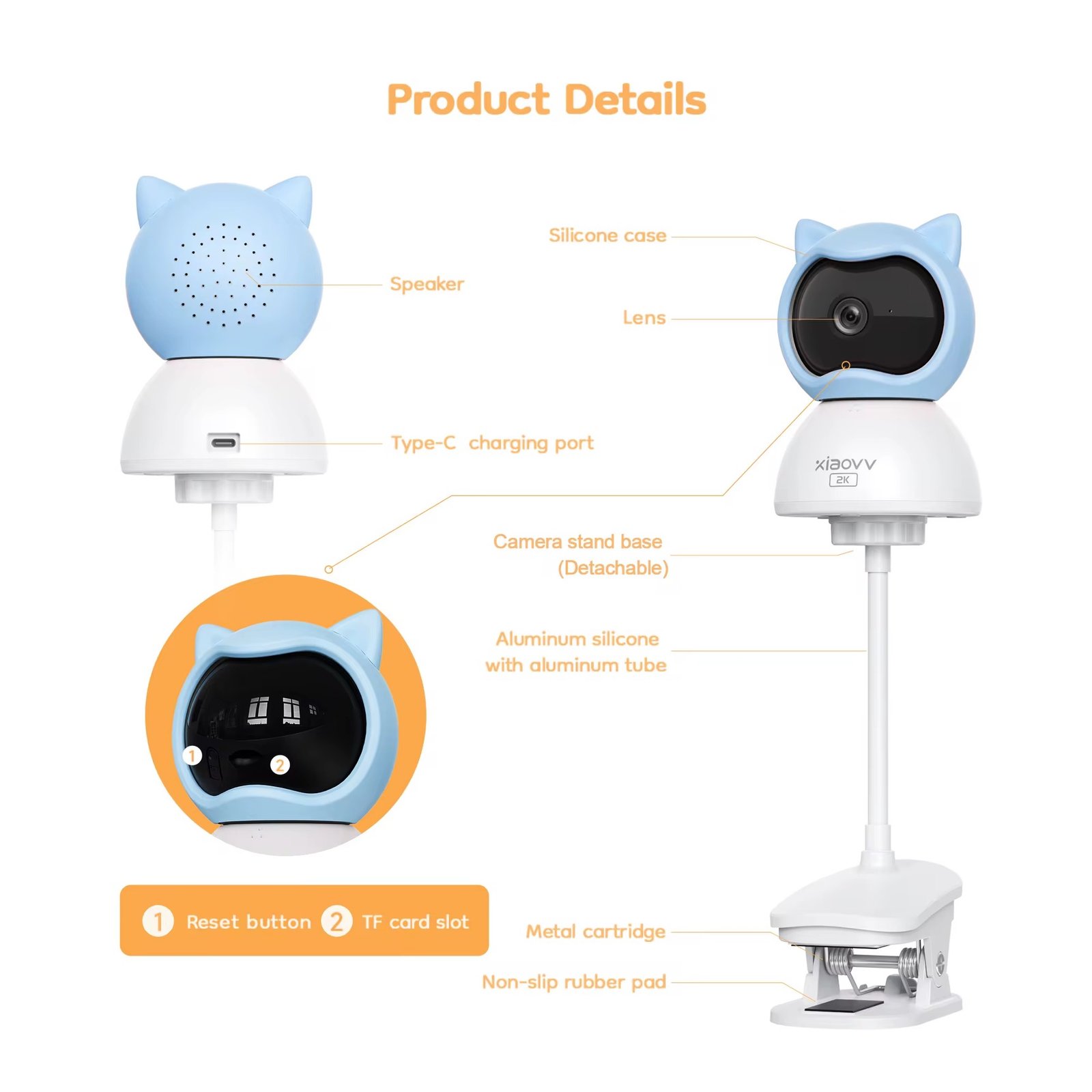 Xiaovv APP Connect Cry Detection Two-way Audio Virtual Fence Motion Detection Alarm Push Wifi Baby Camera