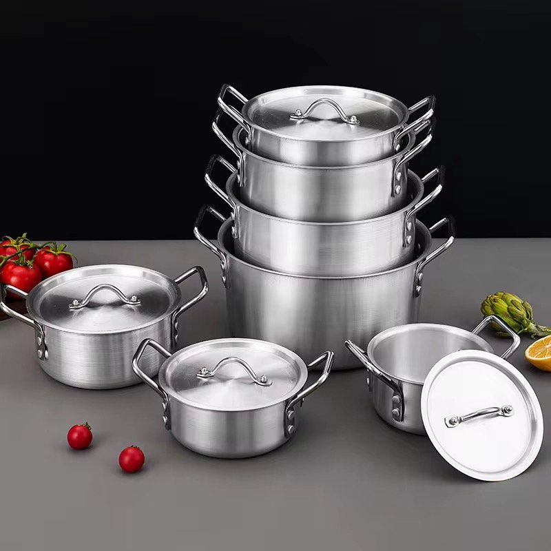 7 Pieces Non Stick Pots Cooking Aluminium Soup Pot Cookware Set Cast Aluminum Cookware Home Kitchen Cookware Aluminum