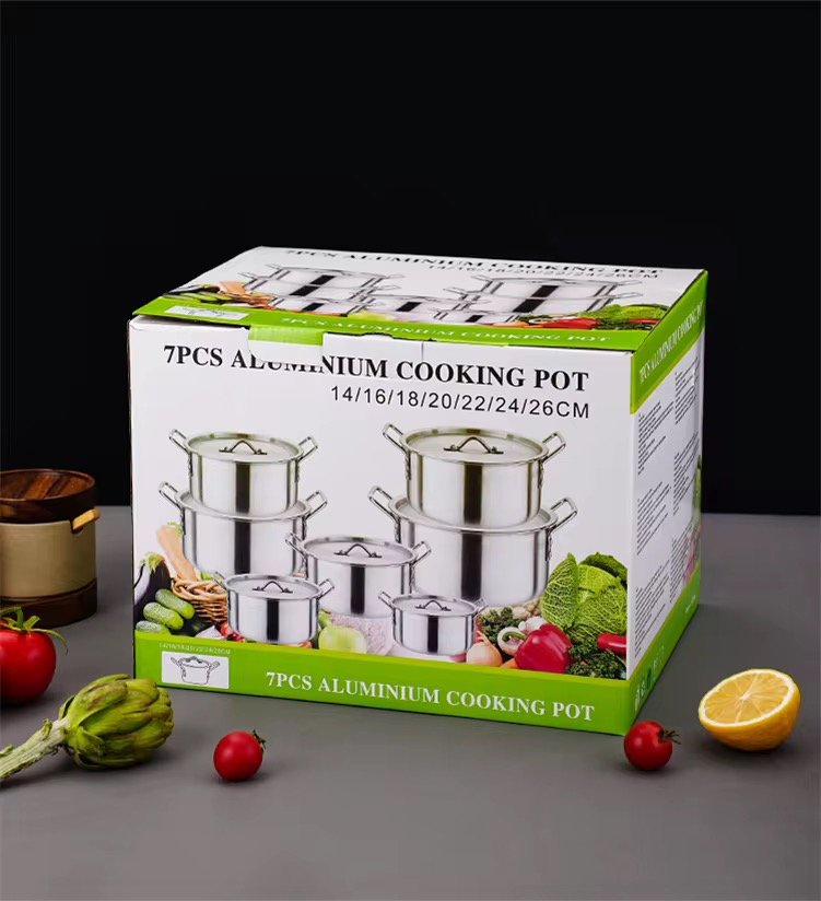 7 Pieces Non Stick Pots Cooking Aluminium Soup Pot Cookware Set Cast Aluminum Cookware Home Kitchen Cookware Aluminum