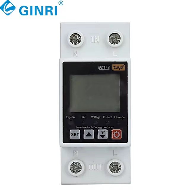 TUYA WiFi Smart 63A AC 220V Over Under Circuit Earth Leakage Voltage Protector Relay Device Breaker Switch Meter