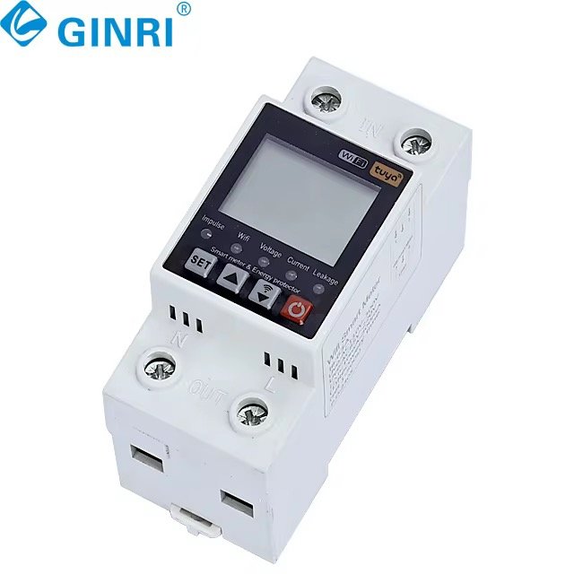 TUYA WiFi Smart 63A AC 220V Over Under Circuit Earth Leakage Voltage Protector Relay Device Breaker Switch Meter