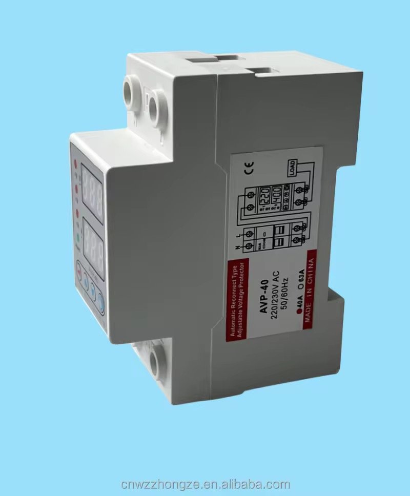 120V Or 220V Factory 40A Voltage Protector Adjustable Over And Under Voltage Protector Electrical Device