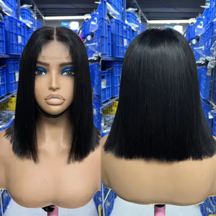 13*4 full frontal lace wig  10inch Bob grey color 1 pieces