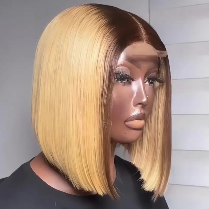 13*4 full frontal lace wig  10inch Bob grey color 1 pieces