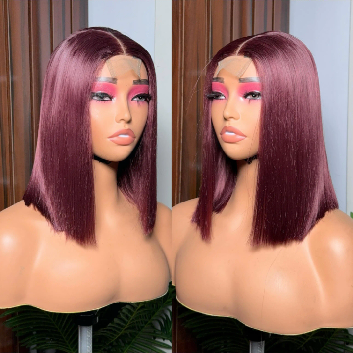 13*4 full frontal lace wig  10inch Bob grey color 1 pieces