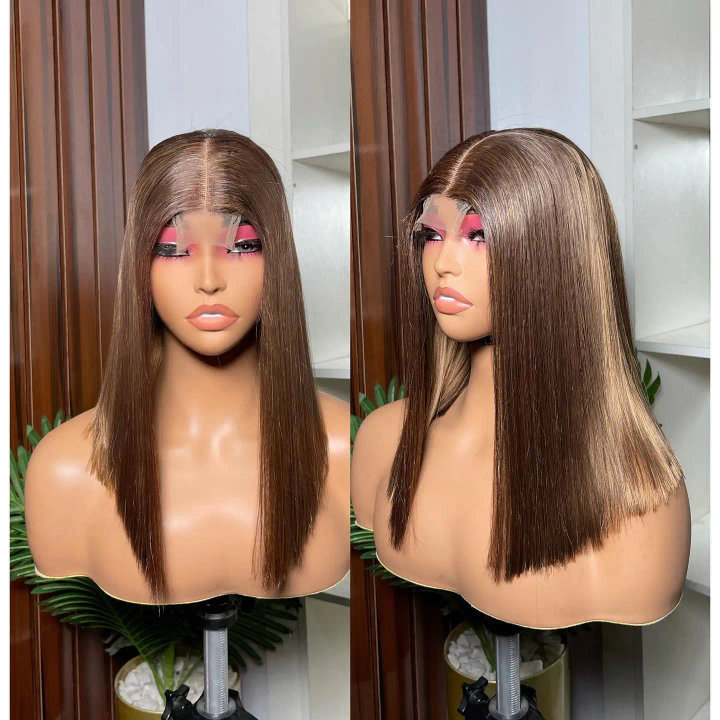13*4 full frontal lace wig  10inch Bob grey color 1 pieces