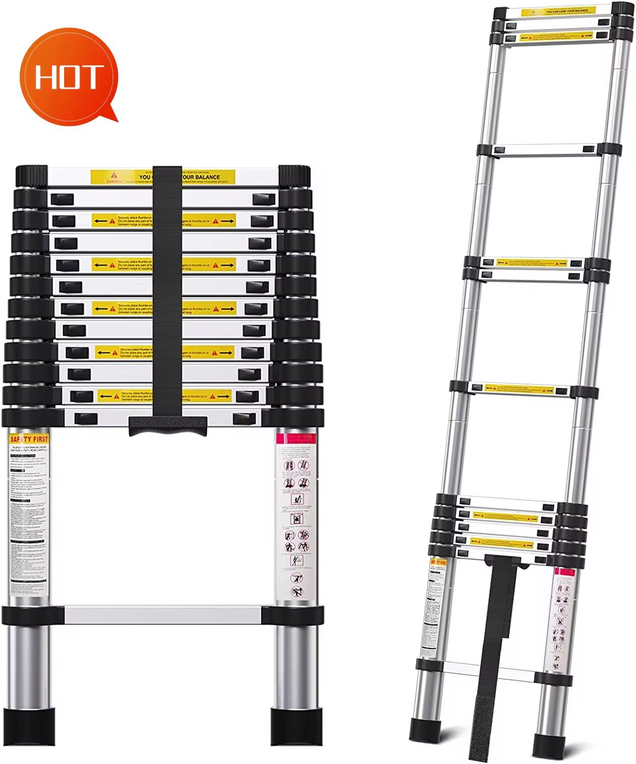4.4m 5m 6m Folding Step Ladder Aluminum Telescopic Extension Aluminum Ladder Aluminium ladder